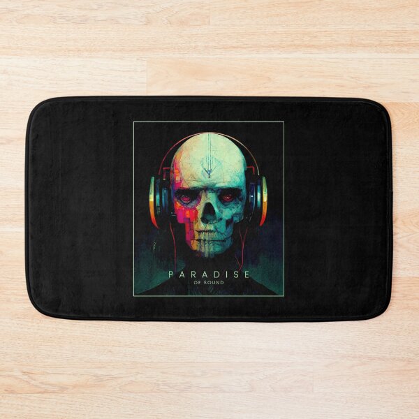 Item preview, Distorted techno skull listening to music designed and sold by RebelBrush.