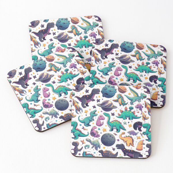 Item preview, seamless pattern cute dinosaurs in space   designed and sold by Cuteanimecorner.