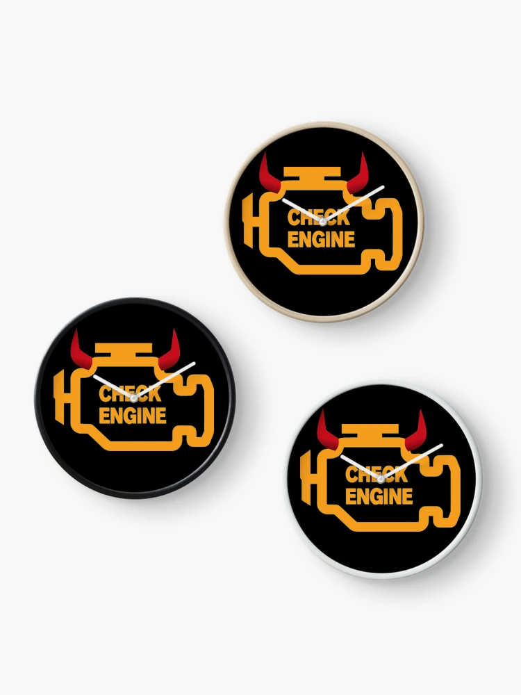Thumbnail 3 of 4, Clock, Check Engine Light The Devil designed and sold by Slinky-Reebs.