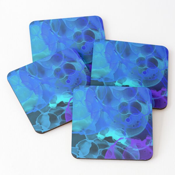 Item preview, Ink. Beautiful, intense stains of alcohol ink /6, turquoise, green, pink, purple, yellow, orange colors, on a dark background. designed and sold by My-fake-places.