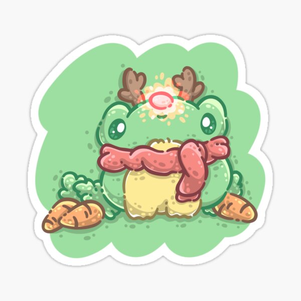 Christmas Froggo: Reindeer Sticker