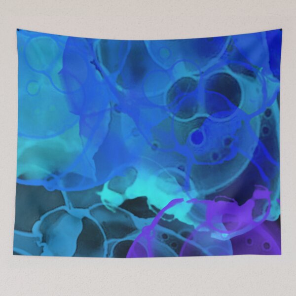 Item preview, Ink. Beautiful, intense stains of alcohol ink /6, turquoise, green, pink, purple, yellow, orange colors, on a dark background. designed and sold by My-fake-places.
