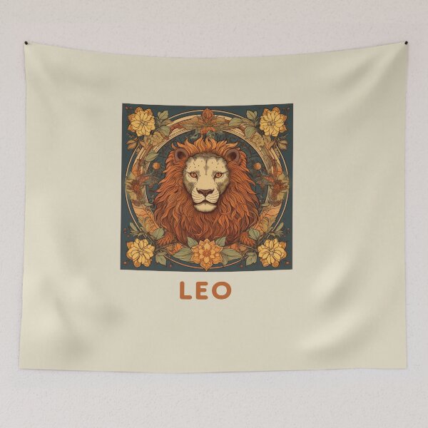 Item preview, Vintage and retro  Leo Zodiac - Horescope/SunSign Theme  on creambackground designed and sold by CosmicNook1.