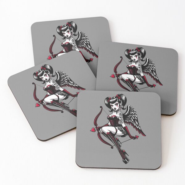 Artikelvorschau, Goth Girl Pin-up Amor Goth Valentine entworfen und verkauft von Mekone.