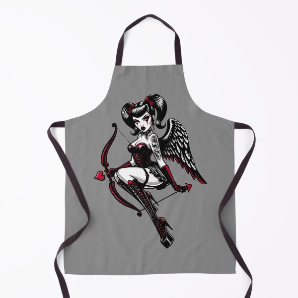 Item preview, Goth Girl Pin up Cupid Goth Valentine designed and sold by Mekone.