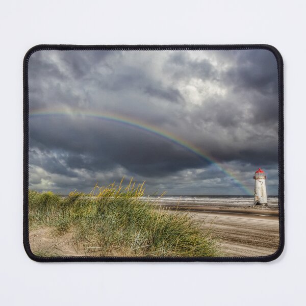 Item preview, Rainbow Talacre Lighthouse Flintshire Wales UK designed and sold by AJEvans.