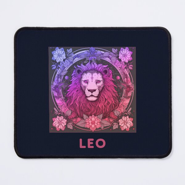 Item preview, Vintage and retro Pink Leo Zodiac - Horescope/SunSign Theme  on blue background designed and sold by CosmicNook1.