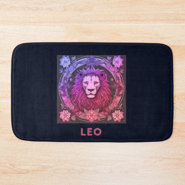 Item preview, Vintage and retro Pink Leo Zodiac - Horescope/SunSign Theme  on blue background designed and sold by CosmicNook1.