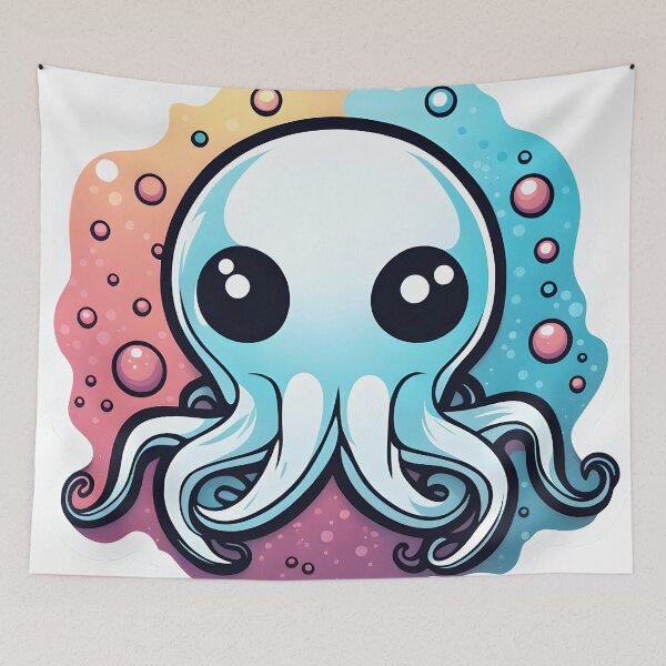 Item preview, Psychedelic Mecha Octopus | Vibrant Techno-Marine Art designed and sold by ArtInSync.