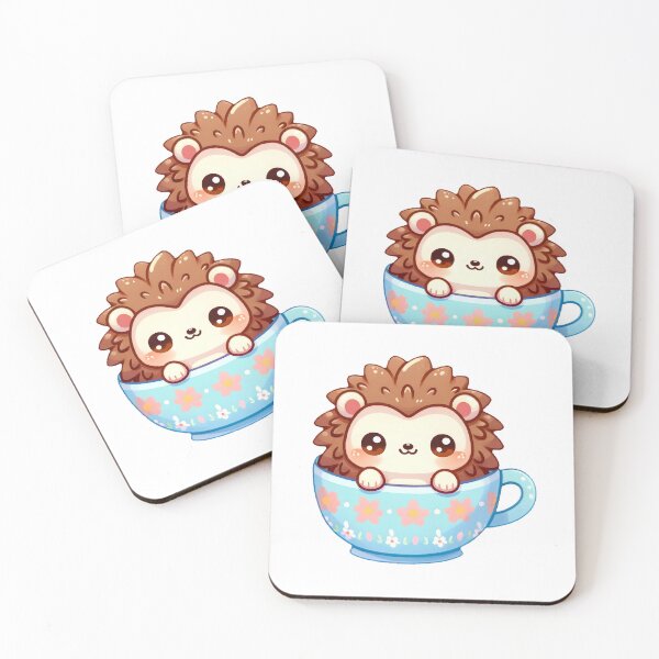 Item preview, Cute Hedgehog in Teacup Illustration - Cozy Animal Art designed and sold by UmbrellaStudio1.