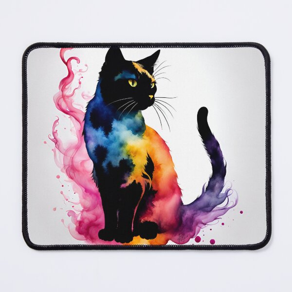 Item preview, Colored smoke cat designed and sold by JulieMezuaAutriceImagesIntérieuresViaIA.