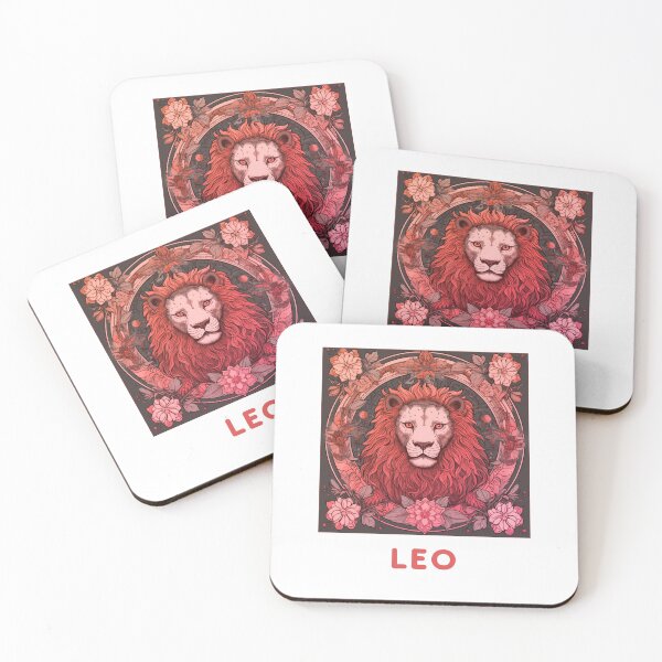 Item preview, Redish pink Vintage and retro Pink Leo Zodiac - Horescope/SunSign Theme  on white background designed and sold by CosmicNook1.