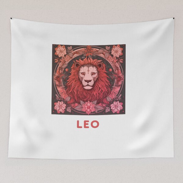 Item preview, Redish pink Vintage and retro Pink Leo Zodiac - Horescope/SunSign Theme  on white background designed and sold by CosmicNook1.