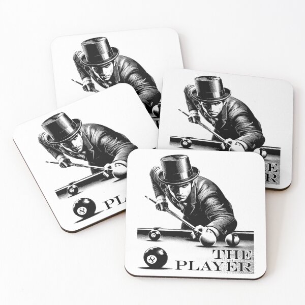 Item preview, Pool player with cue and balls  into the hole - Man pool player. Perfect for all billiards players and enthusiasts. designed and sold by posterflunz.