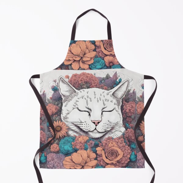 Item preview, Sleeping Cat drowning in colourful flowers designed and sold by Catophile.