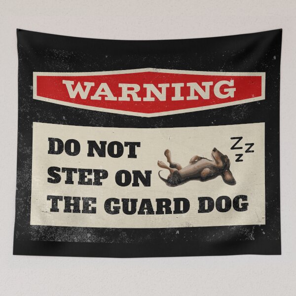 Item preview, Sleeping Dachshund Guard Dog Warning designed and sold by Hic21.