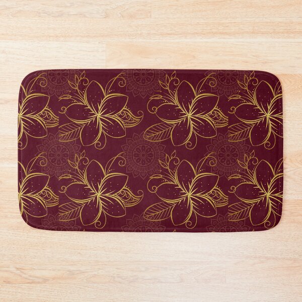 Item preview, Frangipani Vintage Flower Gold Design designed and sold by Atokeh.