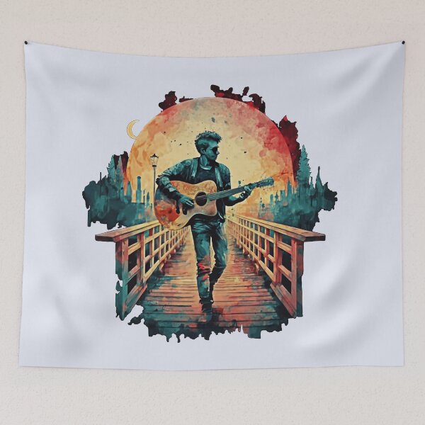 Item preview, Playing a guitar in a park designed and sold by NotesForMusic.