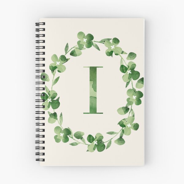 Item preview, Letter I Floral Monogram. Green Hydrangea Flowers Laurel. designed and sold by helga-wigandt.
