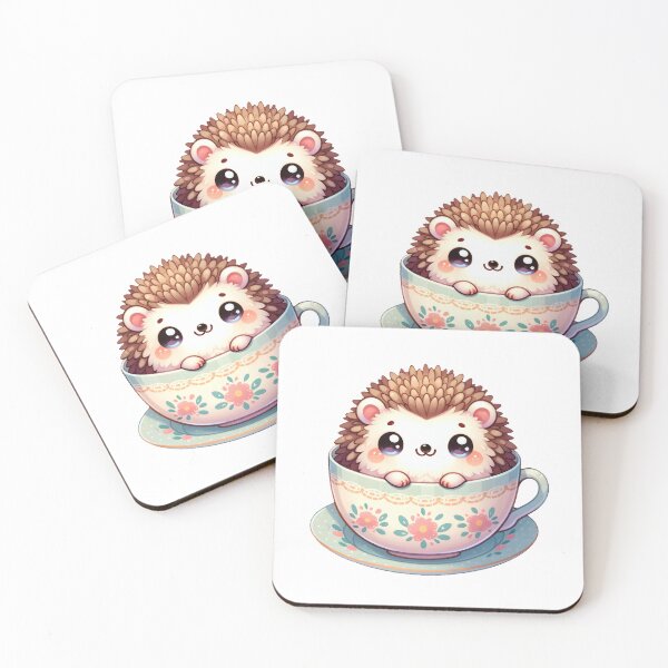 Item preview, Hedgehog in a Floral Teacup Illustration - Adorable Animal Art designed and sold by UmbrellaStudio1.