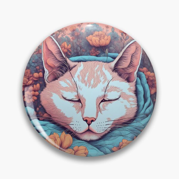 Item preview, Lazy Aesthetic Cat colourful flowers designed and sold by Catophile.