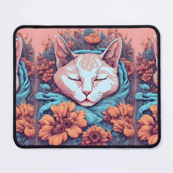 Item preview, Lazy Aesthetic Cat colourful flowers designed and sold by Catophile.