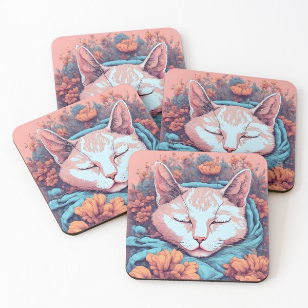 Item preview, Lazy Aesthetic Cat colourful flowers designed and sold by Catophile.
