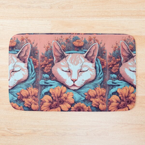 Item preview, Lazy Aesthetic Cat colourful flowers designed and sold by Catophile.