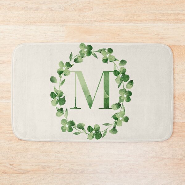 Item preview, Letter M Floral Monogram. Green Hydrangea Flowers Laurel. designed and sold by helga-wigandt.
