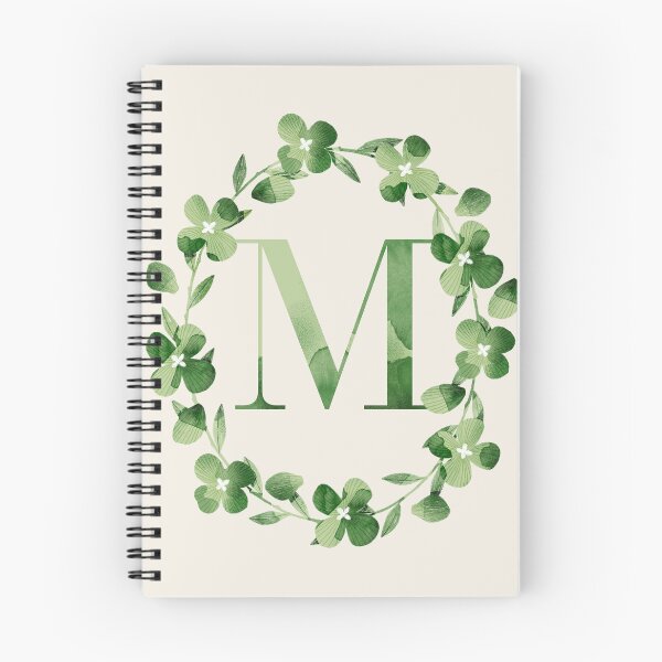Item preview, Letter M Floral Monogram. Green Hydrangea Flowers Laurel. designed and sold by helga-wigandt.