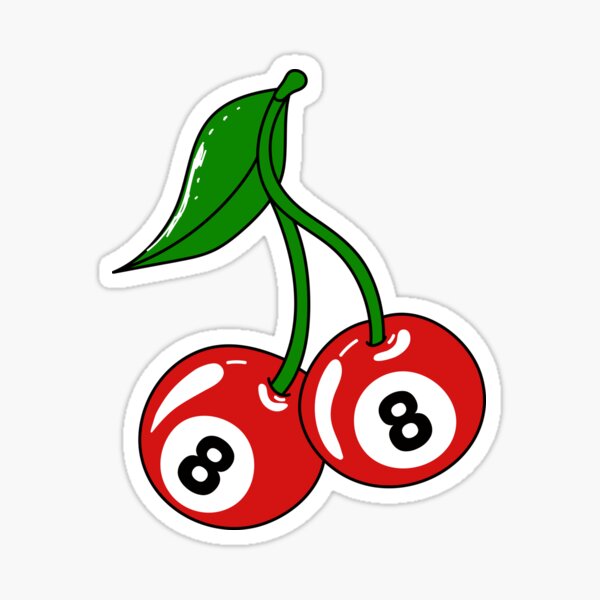 Aesthetic 8-Ball Cherries  Sticker for Sale by cloudvity