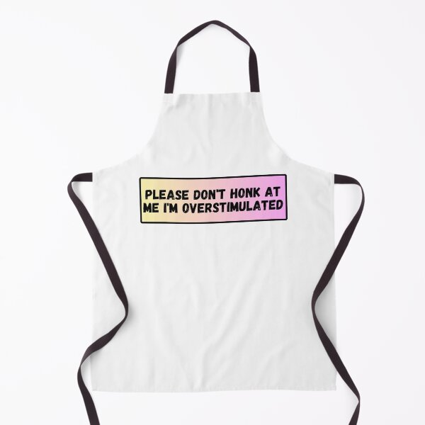 Item preview, Please Don't Honk at Me I'm Overstimulated Funny Bumper Pink Orange designed and sold by General-Corner.