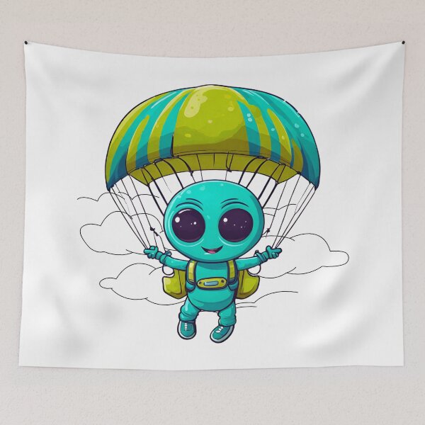 Item preview, Baby Alien Parachuting designed and sold by CosmicVenture.