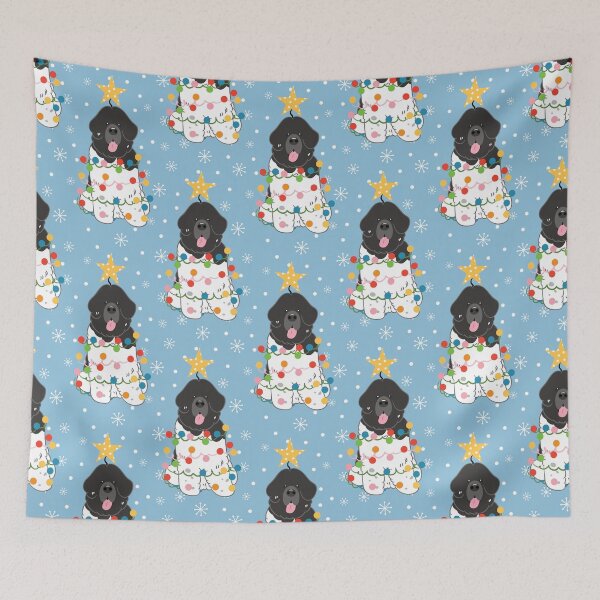 Item preview, Newfie Newfoundland Dog Christmas Tree - Black White 1 designed and sold by Lulupainting.
