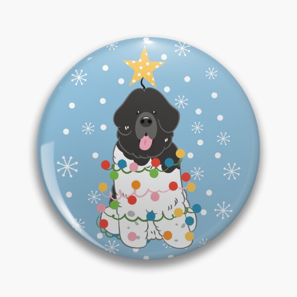 Item preview, Newfie Newfoundland Dog Christmas Tree - Black White 1 designed and sold by Lulupainting.