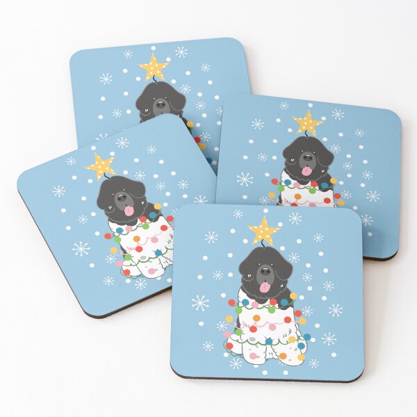 Item preview, Newfie Newfoundland Dog Christmas Tree - Black White 1 designed and sold by Lulupainting.
