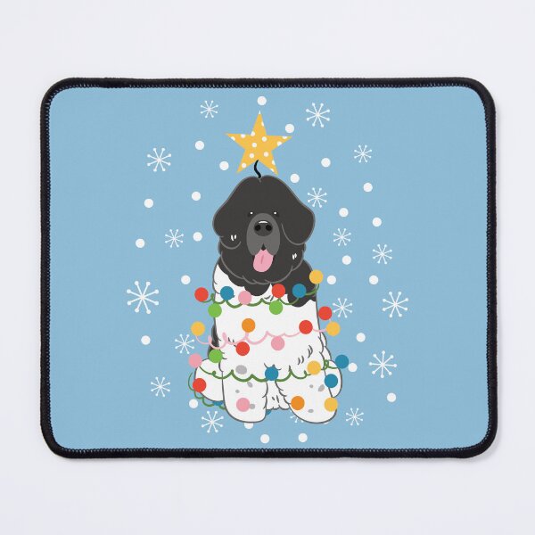 Item preview, Newfie Newfoundland Dog Christmas Tree - Black White 1 designed and sold by Lulupainting.