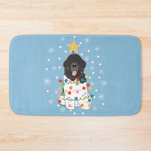 Item preview, Newfie Newfoundland Dog Christmas Tree - Black White 1 designed and sold by Lulupainting.