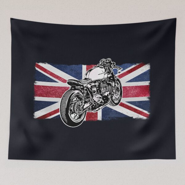 Item preview, Cafe Racer Helmet Sticker | Great Britain Flag Bumper Sticker | Distressed UK Flag Hydro Sticker | United Kingdom Sports Bikes Sticker designed and sold by SW Longwave.