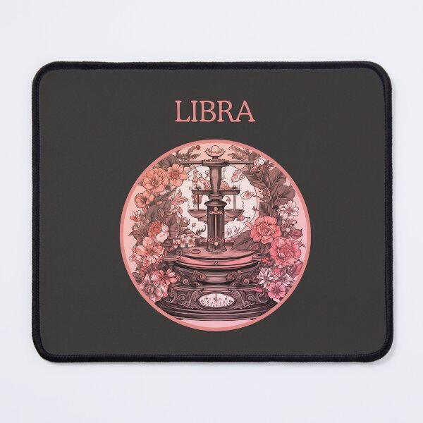 Item preview,  Redish pink Vintage and retro Pink Libra Zodiac - Horescope/SunSign Theme  on grey background designed and sold by CosmicNook1.