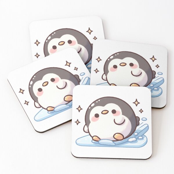Item preview, Joyful Penguin Sliding on Ice - Cute Antarctic Animal Illustration designed and sold by UmbrellaStudio1.