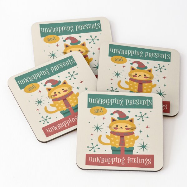 Item preview, Festive Feline Unwrapping Feelings Christmas Design designed and sold by gleefulme.