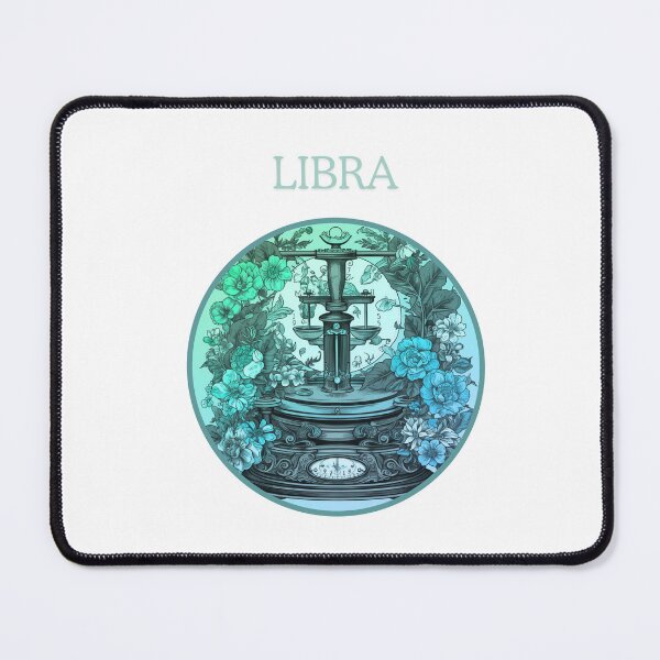 Item preview,  Blue Vintage and retro  Libra Zodiac - Horescope/SunSign Theme  on  white background designed and sold by CosmicNook1.