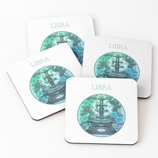 Item preview,  Blue Vintage and retro  Libra Zodiac - Horescope/SunSign Theme  on  white background designed and sold by CosmicNook1.