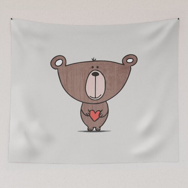 Item preview, Kawaii cute bear with heart designed and sold by RAWWR.