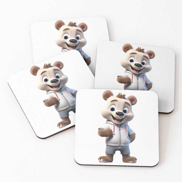 Item preview, Athletic Elegance: Cute Smiling Bear Art Print designed and sold by aiartbay.
