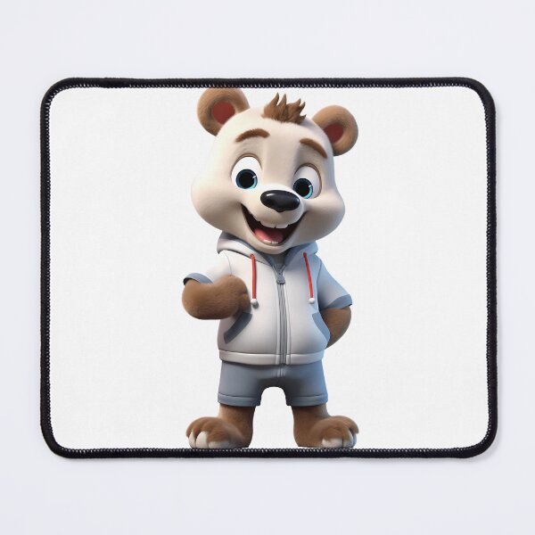 Item preview, Athletic Elegance: Cute Smiling Bear Art Print designed and sold by aiartbay.