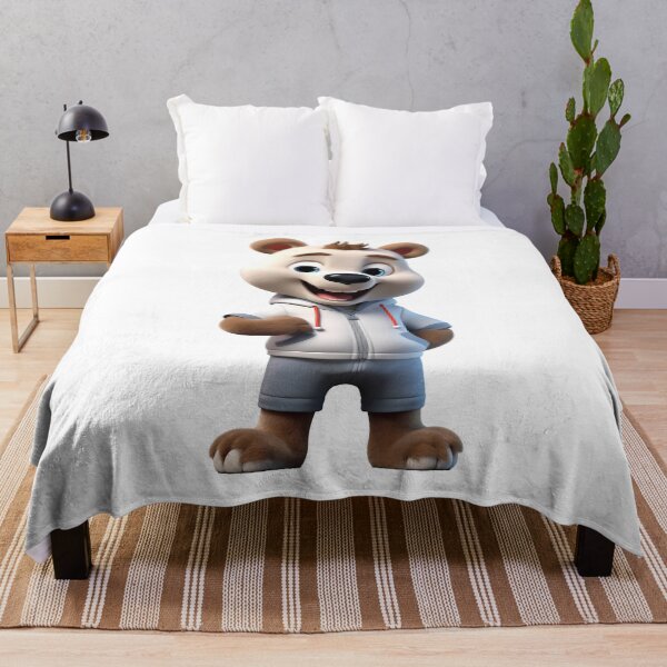Item preview, Athletic Elegance: Cute Smiling Bear Art Print designed and sold by aiartbay.