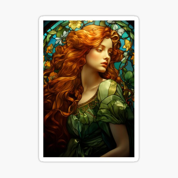 Item preview, Irish Beauty - Art Nouveau Style designed and sold by ArtNouveauChic.