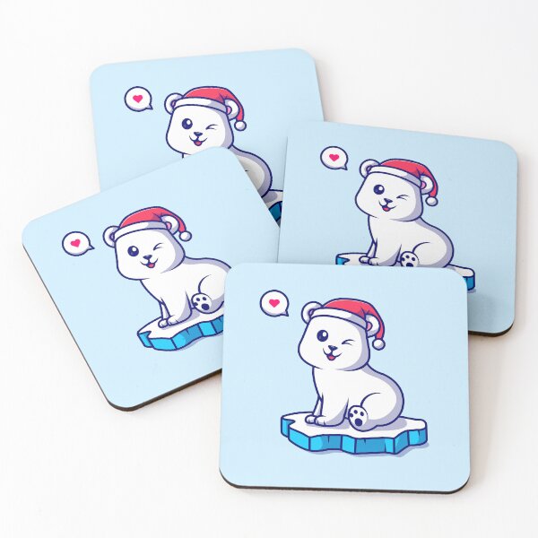 Item preview, Cute Polar Bear Sitting on Ice Cartoon Vector Icon Illustration" designed and sold by hjian8219.